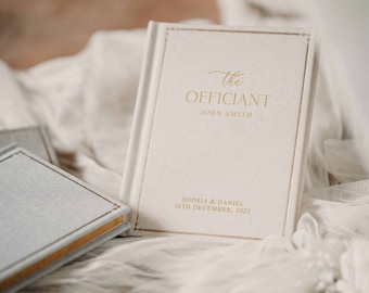 Libro de oficiante de boda personalizado, folleto de tapa dura forrado personalizado para sermón de discurso, regalos de anfitrión de ceremonia de boda