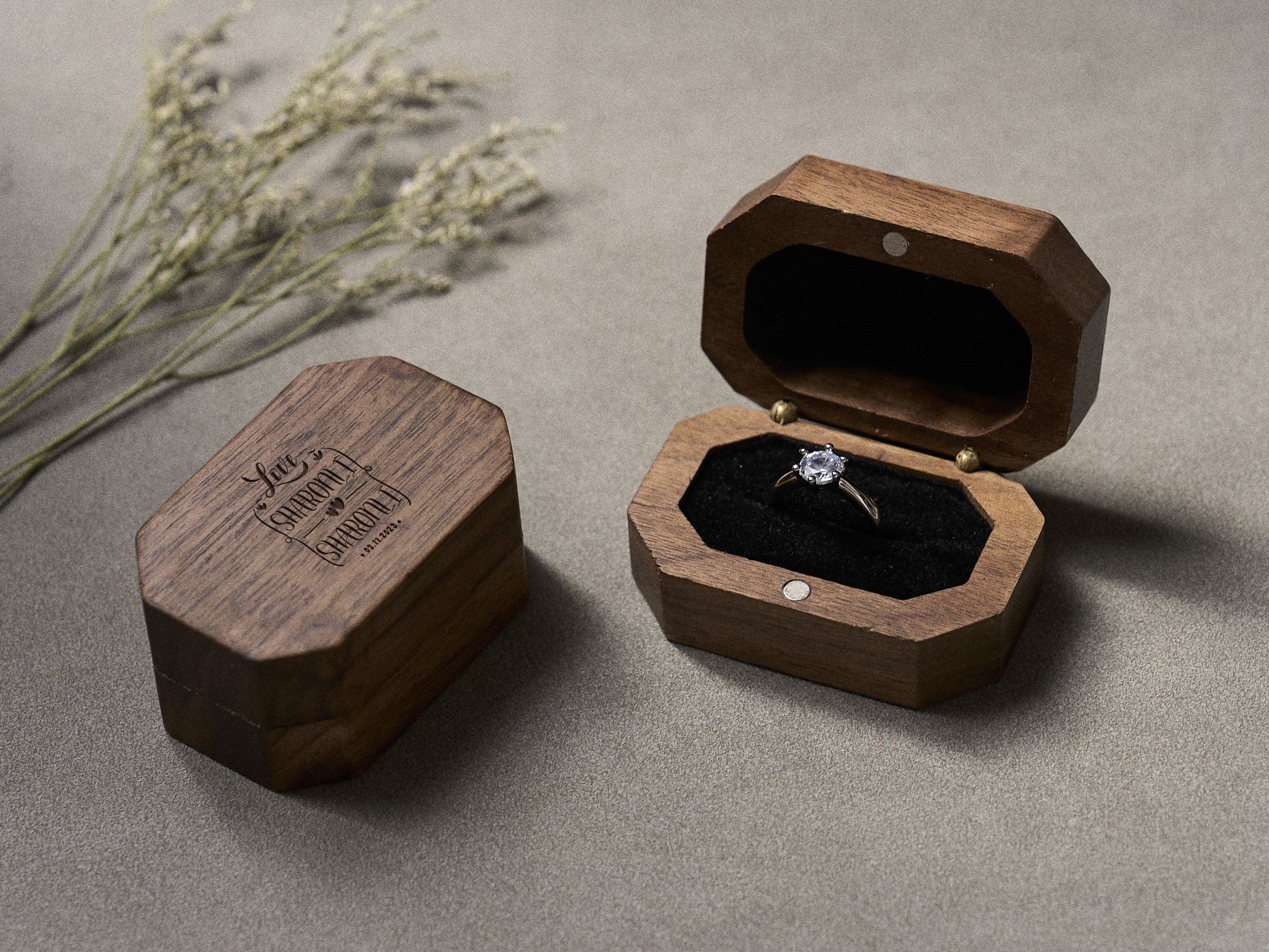 Personalized Square Wooden Ring Box Anniversary Gifts for - Etsy Canada