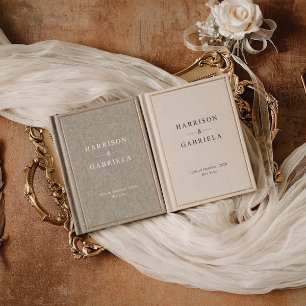 Hochzeitsgelübdebücher im 2er-Set, individuelle Hochzeitsgelübdehefte und luxuriöses Redennotizbuch für die Braut, Verlobungsgeschenk für Verliebte