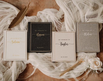 Libros de votos personalizados para los novios, folletos de votos de boda y cuaderno de discursos de lujo para damas de honor, regalo de compromiso para amantes