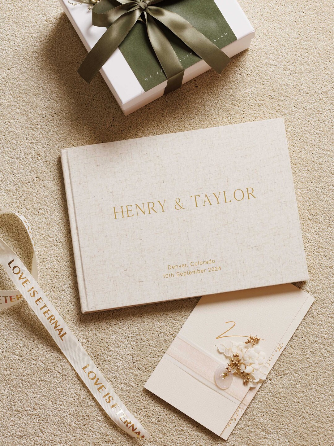 Custom Wedding Guest Book, Personalized Wedding Reception Guestbook