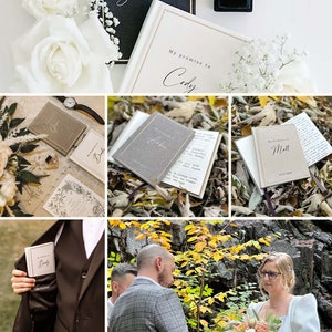 Wedding vow book personalised, wedding ceremony set of 2 vow booklet and luxury speech notebook for bride, couple engagement gift for lovers image 3