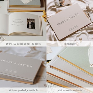 Custom wedding guest book, personalized wedding reception guestbook, engagement photo album and signing book, wedding keepsake zdjęcie 7