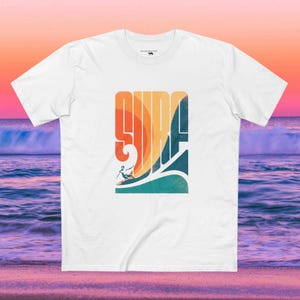 Old School SURF Tee Shirt, Vintage Surfing Graphic Tee, Surfing Lover Gift, Retro Beach Print Shirt, T-shirt
