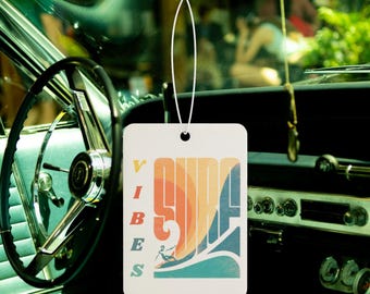 Surf Vibes Car Air Freshener | Retro Surfing Design, Beachy Aroma