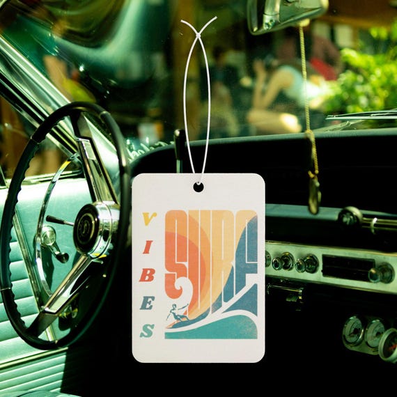Surf Vibes Car Air Freshener | Retro Surfing Design, Beachy Aroma