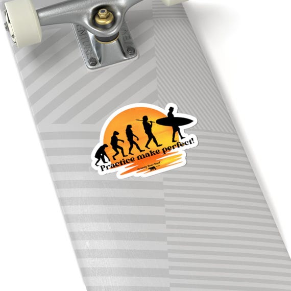 Surf Evolution Kiss-Cut Stickers | Surfing Decal, Funny Evolution Design