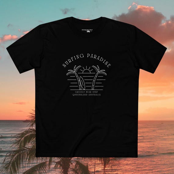 Surfing Paradise coastal tee | timeless coastal surf design
