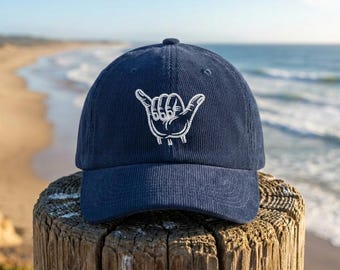 Hang Ten Corduroy Cap | Vintage Embroidered Surf Hat