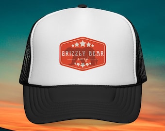 Grizzly Bear Surf Orange Badge Trucker Hat