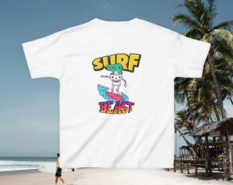 Surf Beast Kids Tee with Grizzly Bear Design