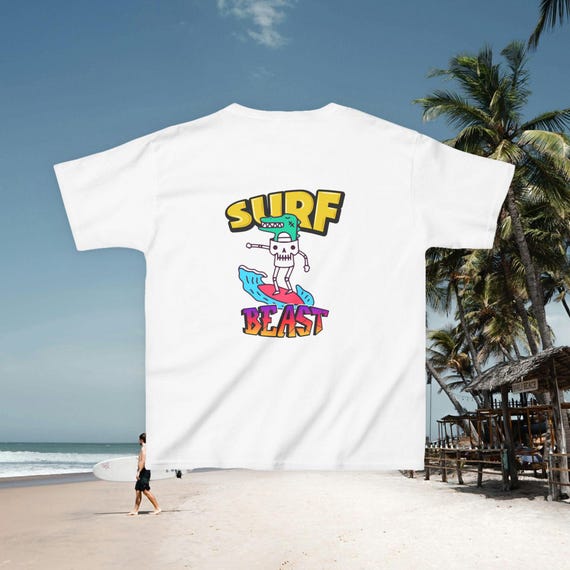 Surf Beast Kids Tee with Grizzly Bear Design