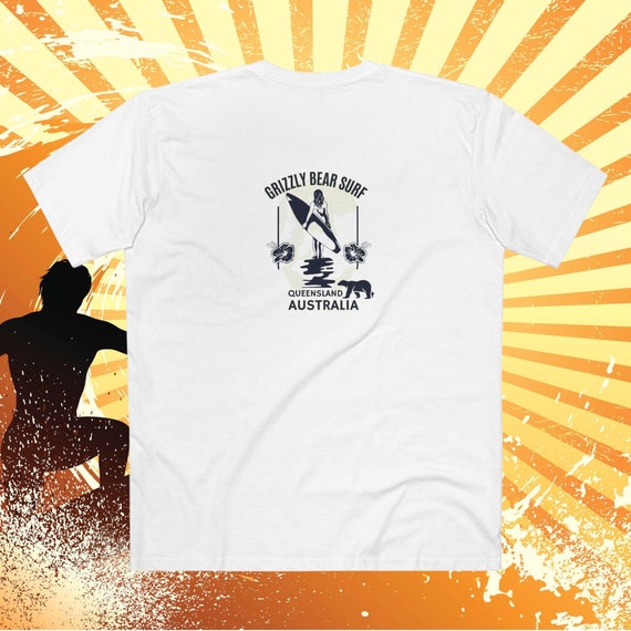 Hawaiian Tee, Island Beach T-Shirt, Men's Summer Top, Aloha Shirt by Grizzly Bear Surf