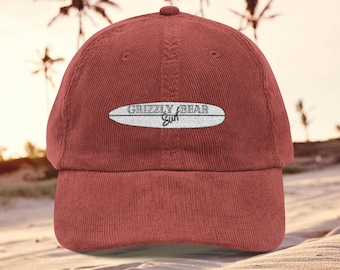 Classic Grizzly Bear Surf Vintage Corduroy Cap