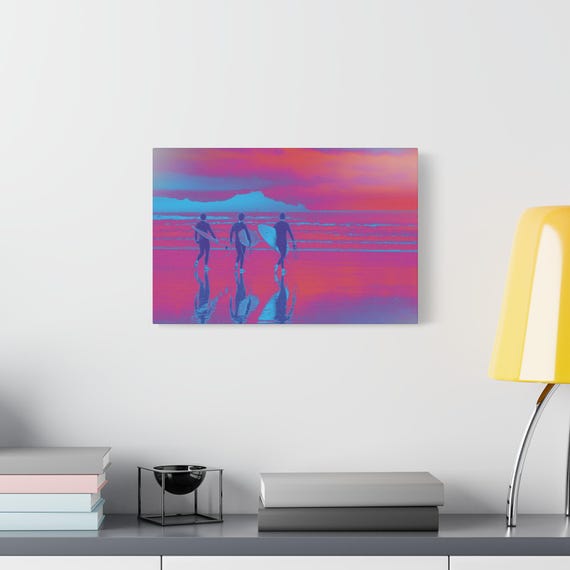The Vivid Surf Break Canvas | Colorful Coastal Wall Art