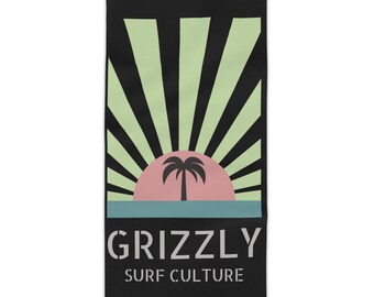 The Grizzly Bear Surf Like a sunrise Beach Towel