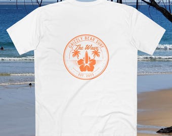 Orange Hibiscus and Waves Tee by Grizzly Bear Surf - Tshirts for every family