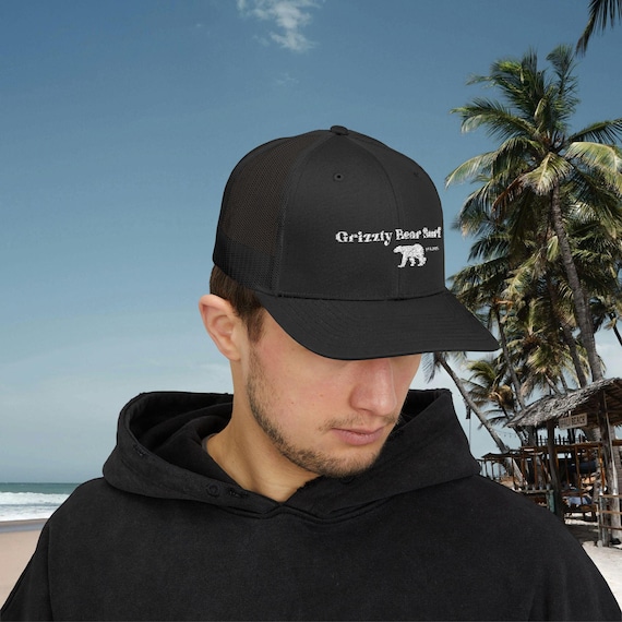 Grizzly Bear Surf Snapback Trucker Cap | Casual Outdoor Hat, Beach, Adventure Gear, Gift Idea, Summer Fun