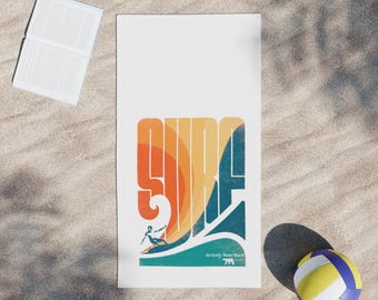 Grizzly Bear Surf Beach Towel: Retro Summer Vibes