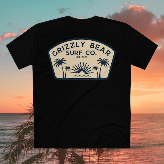 Hazy Grizzly Bear Surf Co. Tee | Vintage Surf Graphic