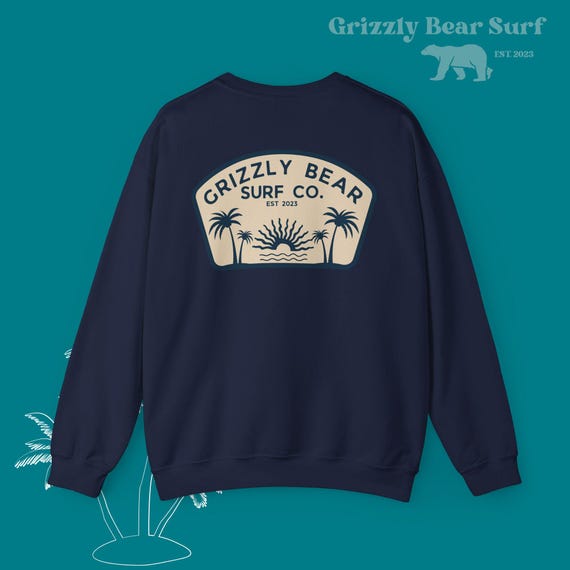 Hazy Grizzly Bear Surf Co. Sweatshirt