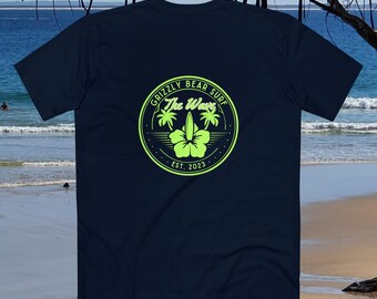 Lime Hibiscus and Waves Tee by Grizzly Bear Surf - Tshirts for every family
