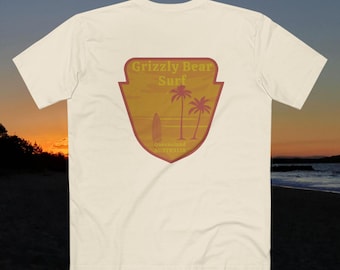 Golden Queensland Surf Badge tee by Grizzly Bear Surf