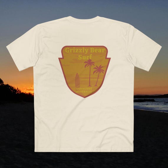 Golden Queensland Surf Badge tee by Grizzly Bear Surf
