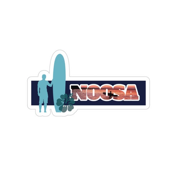 Stylish Noosa Surf Sticker Transparent Die-Cut | Outdoor Board Decal