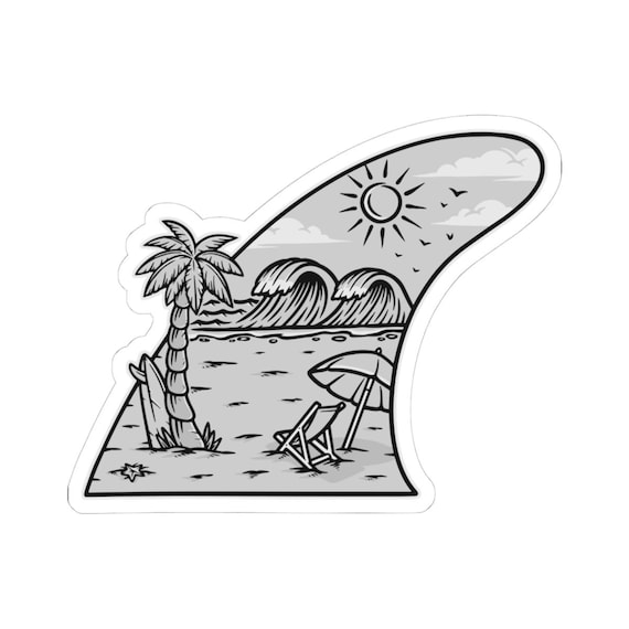 Surf Life Fins Sticker