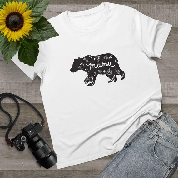 Mama Bear Graphic Tee, Cozy Womens Maple Tee, Great gift for Mum