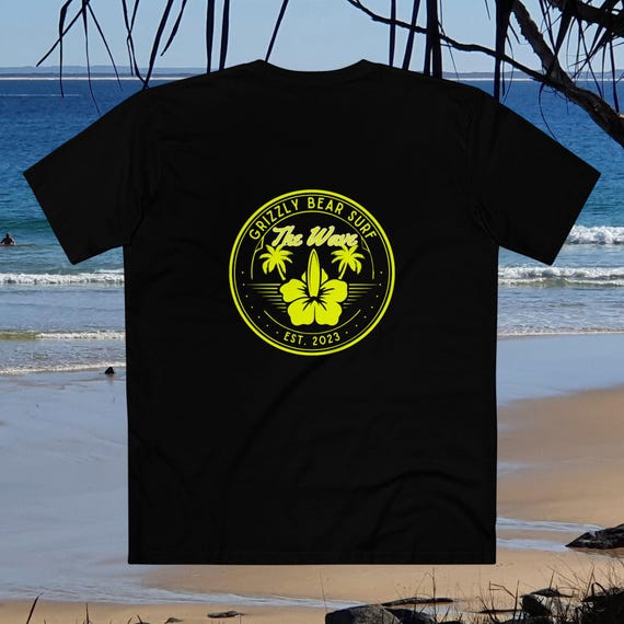 Sunshine Hibiscus and Waves Tee by Grizzly Bear Surf - Tshirts for every family