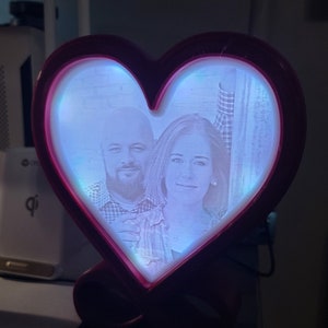 Custom Made infinite love Lithophane  lamp, rgb led one of a kind valentines day gift.