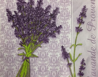Lavender Floral Paper Napkins: Decoupage, Scrapbooking (Pack of 20)