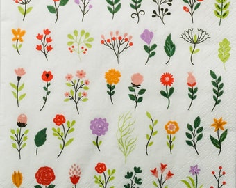 Floral Paper Napkins: Herbs Design, Party Decor (20 Pack)