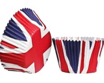Union Jack Cupcake Cases: British Coronation Party Baking Cups