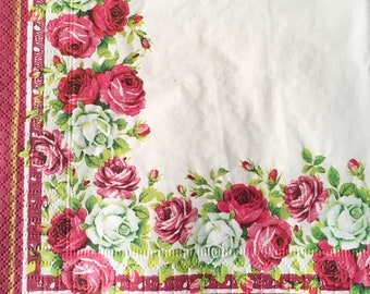 Fuchsia Floral Paper Napkins: Party Wedding Decoupage (20 Pack)