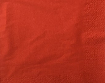 Red Paper Napkins: 3-Ply Decorative Serviettes, Pack of 20