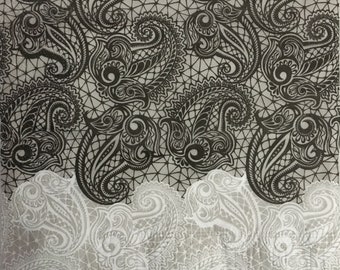 Black & White Paisley Paper Napkins: Elegant Party Decor (Set of 20)