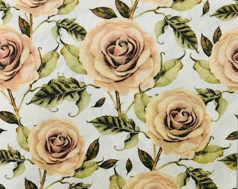 Rose Floral Paper Napkins: Elegant Party Decor, 3-Ply (20 Pack)