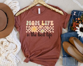 Muttertag Shirt Geschenk für Mama| Mom Life Retro Shirt Y2K Design| Mama Retro Vintage weiches T-Shirt Geschenk für ihr Shirt | T-Shirt für Mütter