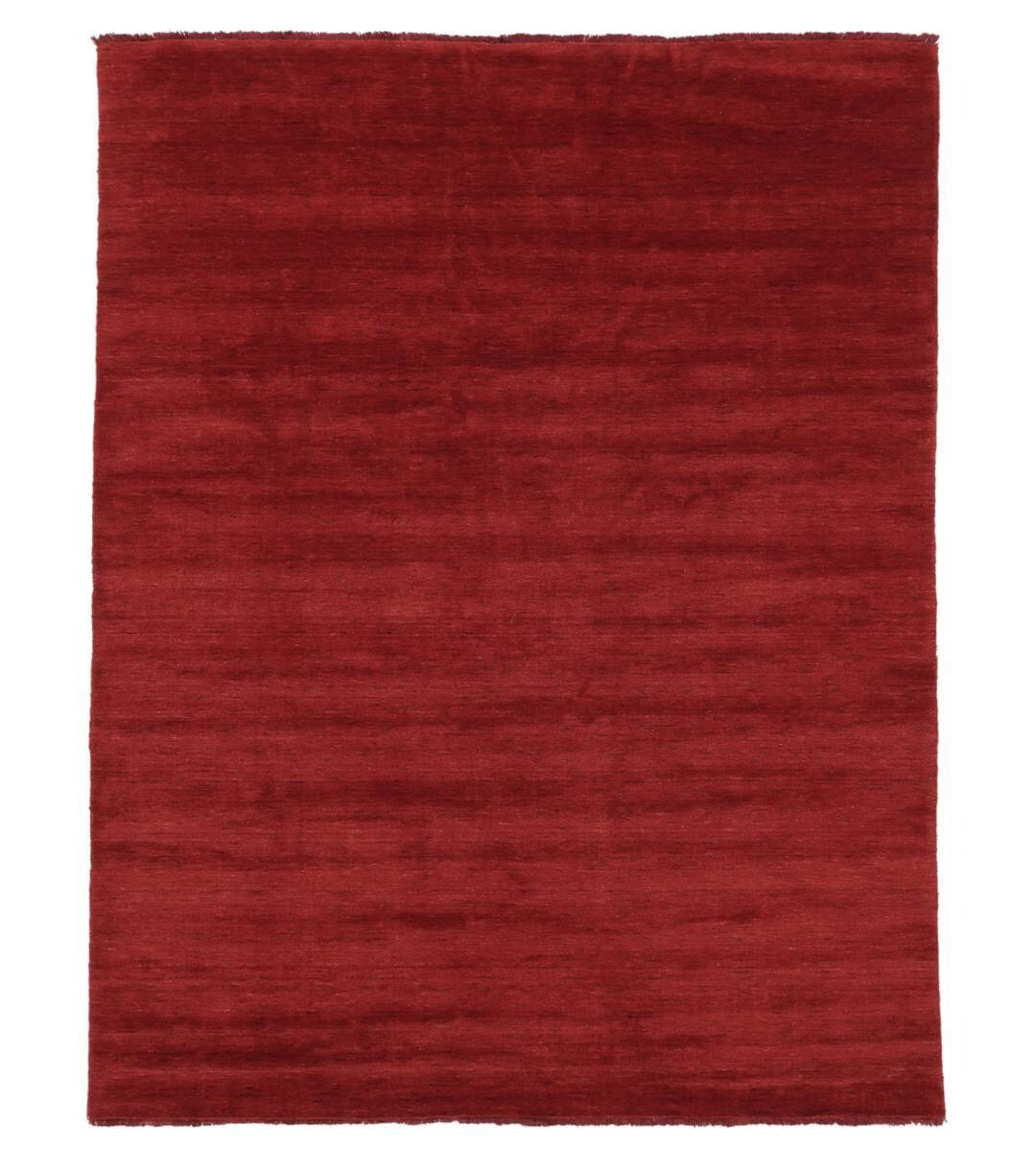 Red Fringed Rug Handloom Wool Rug With Fringes Dark Red Modern Solid Minimalist Low ...