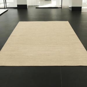 Solid Kilim loom Beige Color Wool Kilim Rug Handwoven, Handmade Rug, Flat weave Rug, Bohemian Rug Durrie Rug Custom Wool Rug Durrie