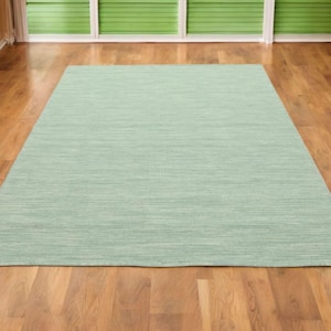 Solid Kilim loom Mint Green Color Wool Kilim Rug Handwoven, Handmade Rug, Flat weave Rug, Bohemian Rug Durrie Rug Custom Wool Rug Durrie