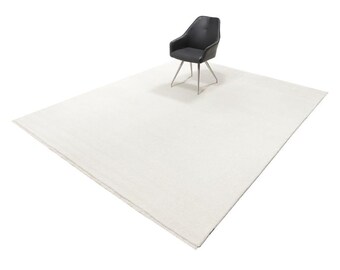 Hand Knotted Modern Handloom fringes Ivory white 100% Woolen Hand Tufted Designer Wool Soft Area Rug Handmade Rugs for Living Room Bed Room