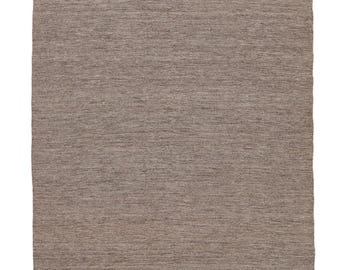 Tapete de lã trançado à mão, marrom escuro, mesclado, liso, com franjas, kilim melange, moderno, minimalista, escandinavo, estilo fazenda, tapete neutro