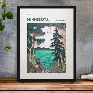 Minnesota Print | Minnesota Print | Up North Painting | Art from Minnesota Artist | Lake House | Cabin Art Minnesota | Minnesota Scenery