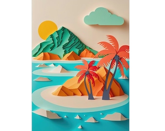 Oahu Print | Hawaii Print | Kailua | Lanikai | Mokulua islands | Mokulua | Wall Art | Travel Poster | Hawaii Poster | Hawaiian Islands