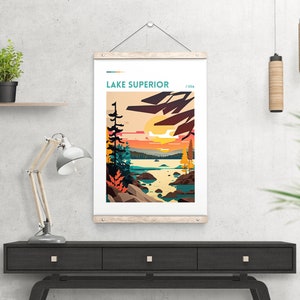 Lake Superior Print Minnesota Print Up North Painting Art from Minnesota Artist Lake House Cabin Art Minnesota Minnesota Scenery image 4