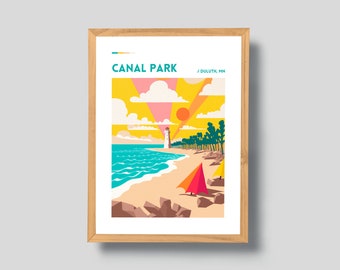Canal Park Print | Minnesota Print | Up North Painting | Art from Minnesota Artist | Lake House | Cabin Art Minnesota | Minnesota Scenery